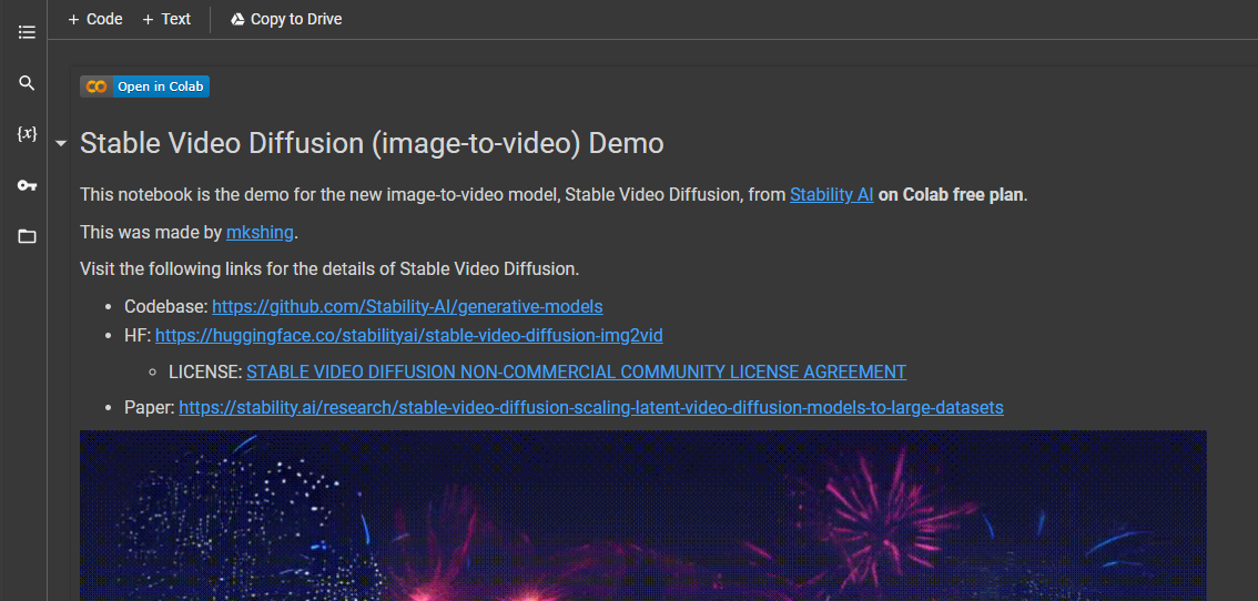 Colab を使用した Stable Video Diffusion